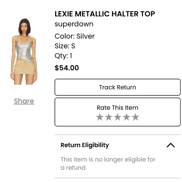 superdown Silver Camisole Top - Picture 3 of 3